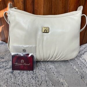 Vintage Etienne Aigner Bags Classics Ivory Crossbody Shoulder With Mirror